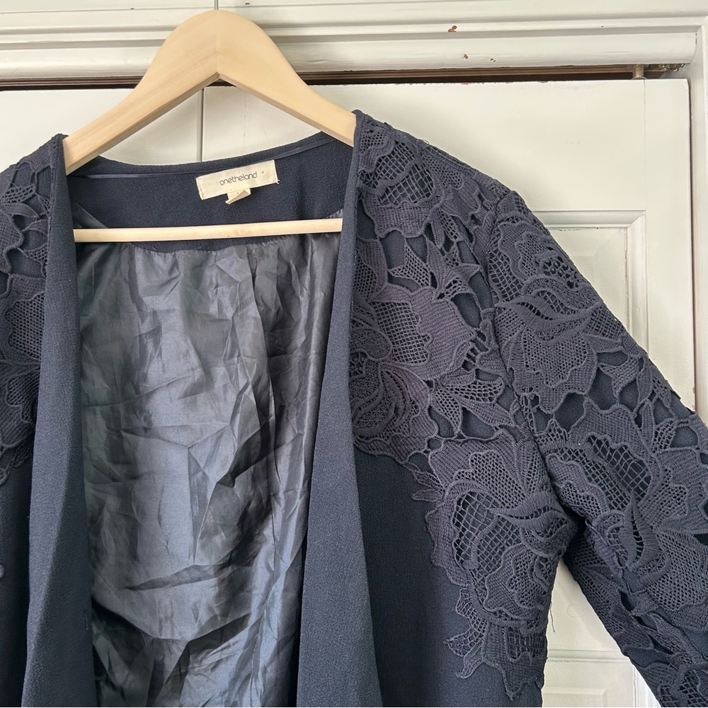 Lace Overlay Blazer